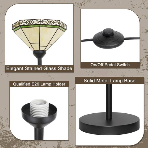 Seaside Village Tiffany Floor Lamp & Arc Floor Lamp Set - Elegant Lighting for Any Room