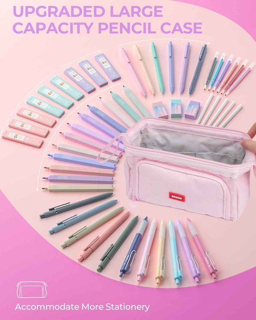 Nicpro 55 PCS Aesthetic School Supplies with 6PCS Art Mechanical Pencil Set