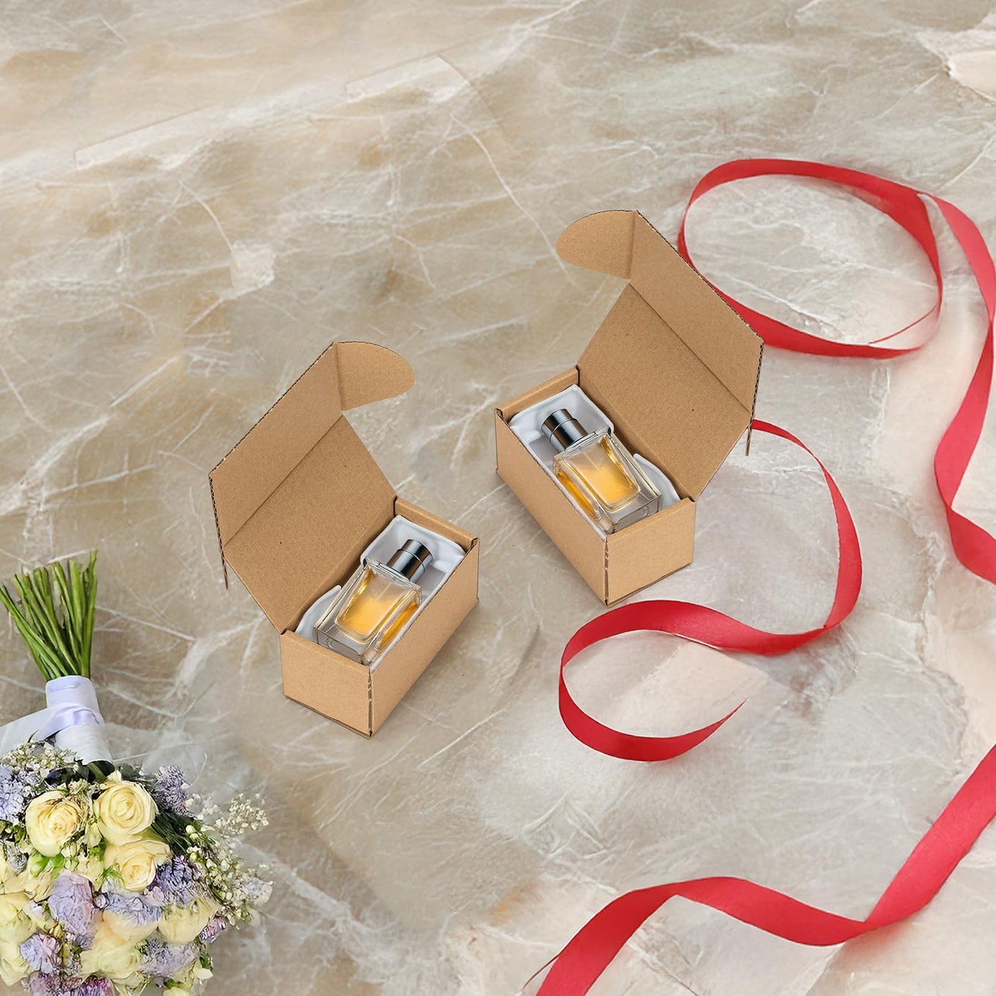 HORLIMER 4.6x2.2x2.2 inches Shipping Boxes Set of 100, Brown Corrugated Cardboard Box Literature Mailer