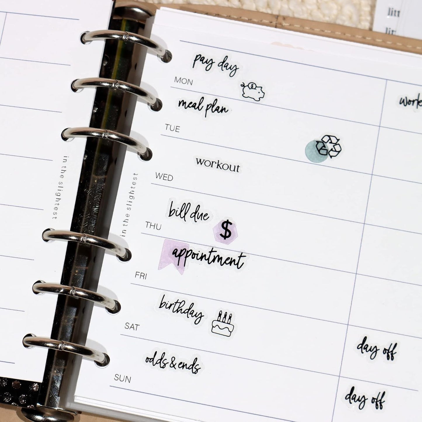 Clear Black Foil Planner Stickers - Functional Icons & Words for Easy Organization | Over 600 Stickers Included