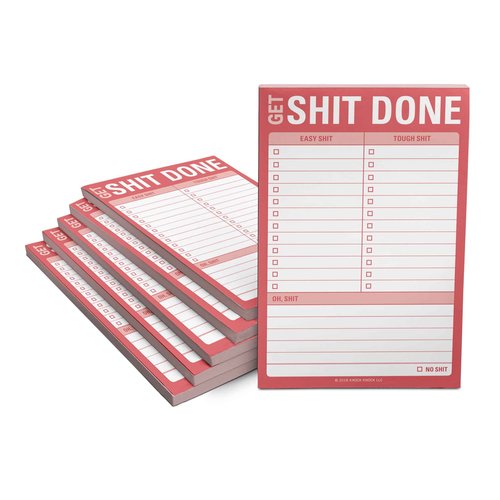 6-Count Knock Knock Get Shit Done Sticky Notes - Great Big Sticky Notes & Large to Do List Note Pads, 4 x 6-inches