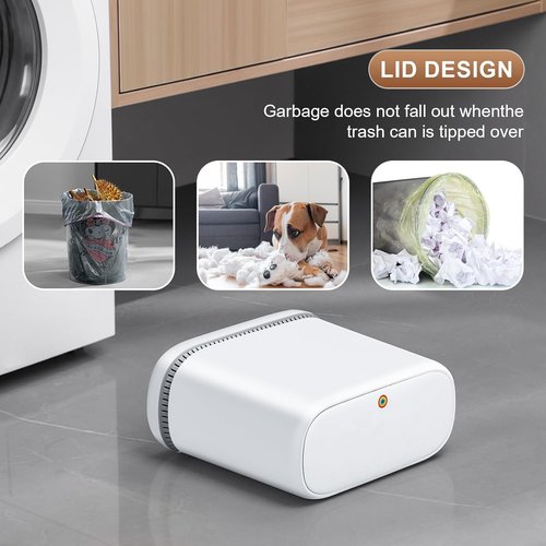 Funest Bathroom Trash Can - 10L Dog-Proof Slim Plastic Bin with Press Type Lid | Stylish & Space-Saving