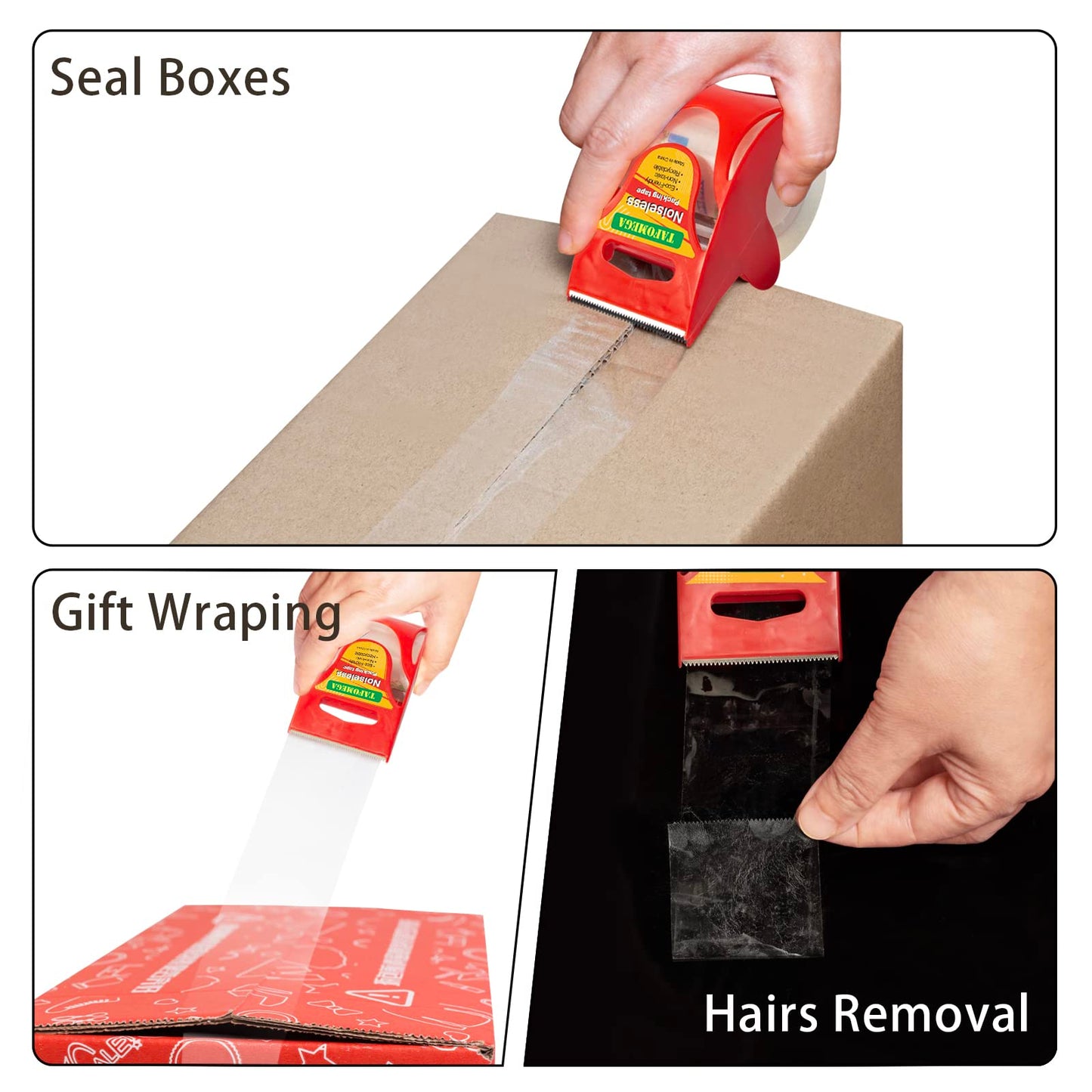 Tafomega Clear Packing Tape for Moving Boxes,Heavy Duty&Noiseless Moving Tape with Dispenser,Strong Adhesive Packaging Tape Releases Smoothly Quietly,1.96 Inch X 27 Yards,18 Packs