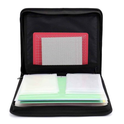 Enjoy Myself Stamp and Die Cut Storage Bag with Pockets,Rubber Magnetic Sheets and Clear Stamp Storage Panels