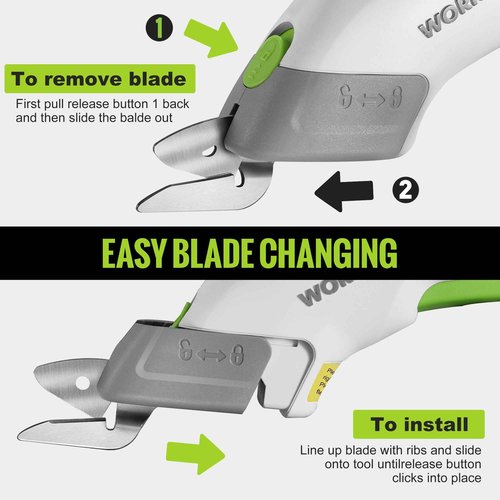 WORKPRO Cordless Electric Scissors with 2 Blades & WORKPRO Cordless Electric Scissors