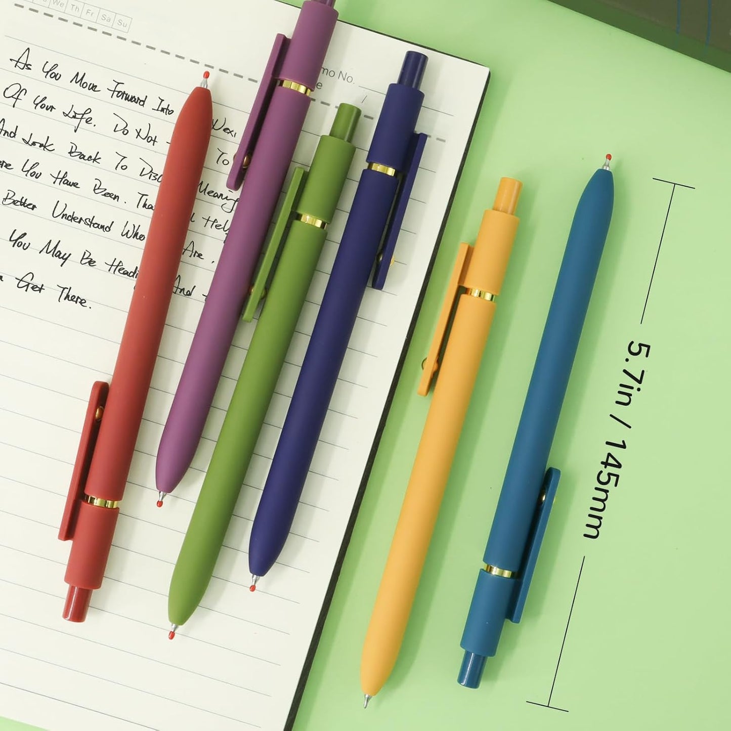 UIXJODO Gel Pens - 6 Pcs Fine Point Black Ink Pens for Smooth Writing | High-End Retractable Design