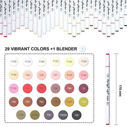 Shuttle Art Markers Bundle - 88 Colors + 30 Skin Tones
