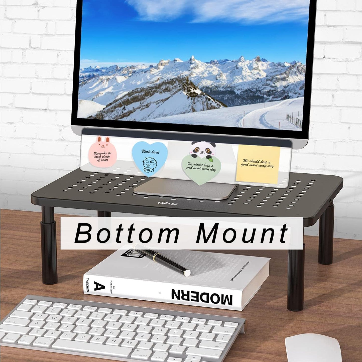 Skiennix Monitor Memo Board - 18" Top Mount Sticky Note Holder | Message Board for Easy Organization