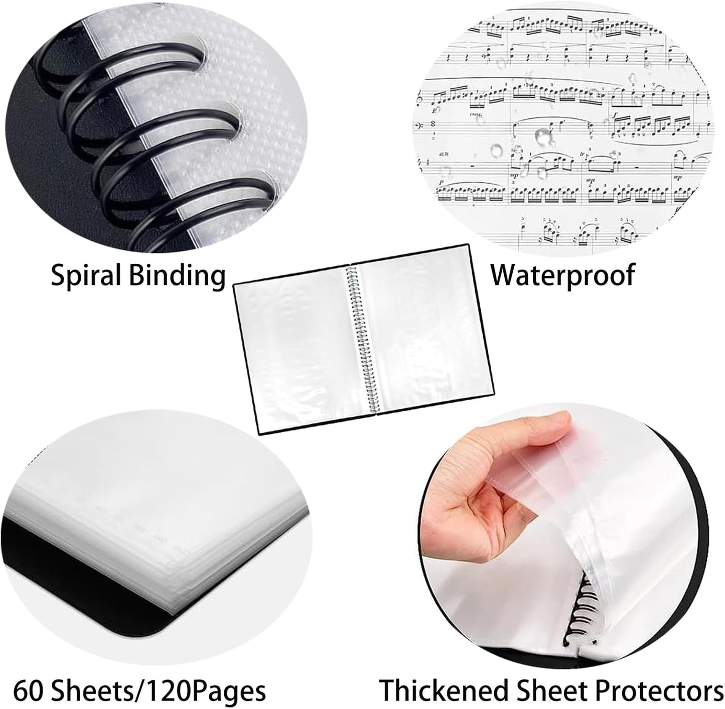 60 Pockets Portfolio Binder - Presentation Book with Plastic Sleeves for Artwork & Documents