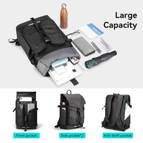 MARK RYDEN Business Backpack for Men, 17.3 Inch Laptop Backpack with High Tech Magnetic Snap, Waterproof Fashion Casual Backpack Ideal for Working, Daily Life