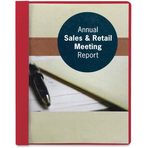 Smead Clear Front Report Cover, Three Double Tang Side Fasteners, 1/2" Capacity, Letter Size, Red, 25 per Box (87461)
