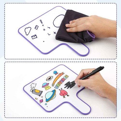 12pcs Dry Erase Answer Paddle, Answer White Boards Double Sided Whiteboard Pack Dry Erase Answer Board for Office School Classroom Teaching Meeting Family Party (9.6x8inch)