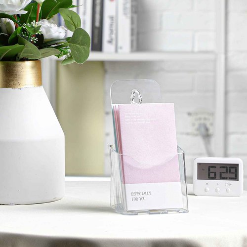Youyole 30 Pieces Wide Acrylic Brochure Holders Plastic Flyer Display Stands Clear Literature Wall Mount Booklet Holder Brochure Rack Tabletop for Vendors Magazine Pamphlet Booklets Menu