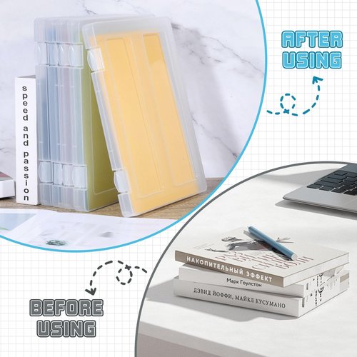 5 PCS Printer Paper Storage, Portable Scrapbook Storage Box for 9.4 x 12.5 Inch A4 File Paper, File Boxes with Lids for Photos, Documents, Magazines, Stamps, Envelopes, Office and School Supplies