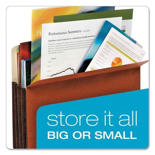 Pendaflex Globe-Weis/Pendaflex File Pockets, 3.5-Inch Expansion, Tyvek Gussets, Legal Size, Brown, 10 Pockets per Pack (64264)
