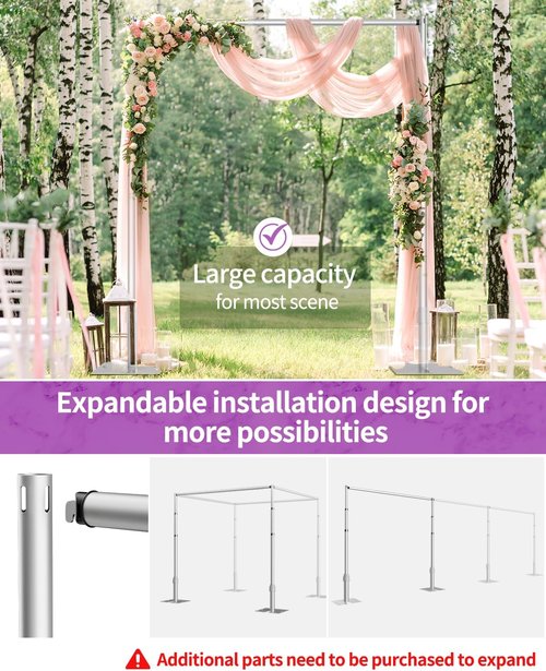 Heavy Duty 10x10 Pipe and Drape Stand Kit by [Brand Name] - Adjustable Metal Backdrop Frame for Weddings, Events & Photo Shoots