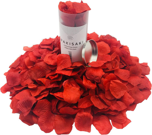 WAKISAKI Artificial Silk Rose Petals - Romantic Wedding Decor | 1,000 PCS Dark Red for Proposals & Anniversaries