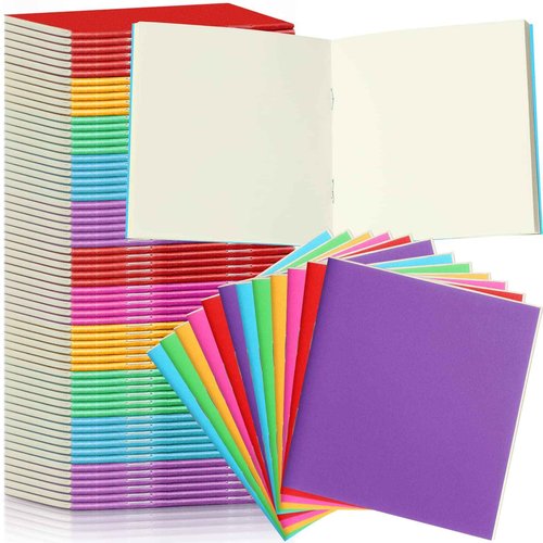 Thenshop 150 Pack Mini Notebooks Bulk Small Notepad Unlined Journals Pocket Blank Sketchbooks Kids Students Gifts Back to School Supplies 4 x 4 Inch 24 Sheets(Multicolor)