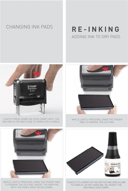 stampexpression - Parts Ordered with Line Self Inking Rubber Stamp - Red Ink (A-50267)