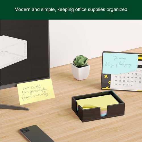 BOSSCASA Acrylic Sticky Note Holder, Self-Stick Note Pad Holder W/O Pads - Note Dispenser Memo Pad Holder Desk Organizer for School Office Home (4''x6'' Black)
