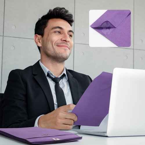 300 Pcs 6 x 9 Manilla Envelopes Clasp Kraft Catalog Envelope with Clasps Closure for Storing Mailing 28 lb Kraft Paper for Office Document Business School(Purple)
