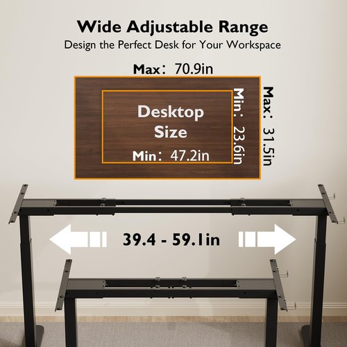 BONTEC Electric Standing Desk Frame, Height Adjustable Sit Stand Desk Base Ergonomic (Dual Motor)