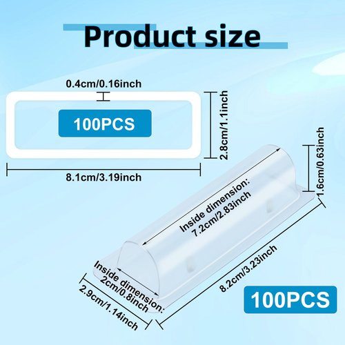 SBYURE 100 Pieces Clear Plastic Lip Balm Pouches Money Card Holder Money Cash Pouches with Adhesive for Cash, Gift Card, DIY Crafts (3.23"x1.14")