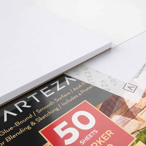 Arteza Marker Paper Pad and Everblend Art Markers Bundle, Drawing Art Supplies for Artist, Hobby Painters & Beginners