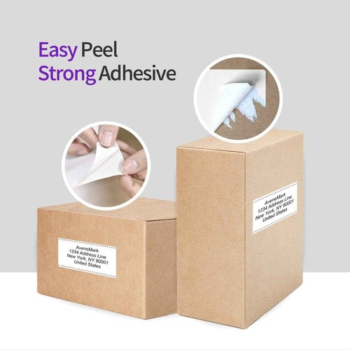 AveneMark 12 Rolls 4" x 2" Direct Thermal Labels for Barcodes Postage Address Shipping Labels Compatible with Rollo & Zebra Desktop Printers Adhesive - 750 Labels/Roll