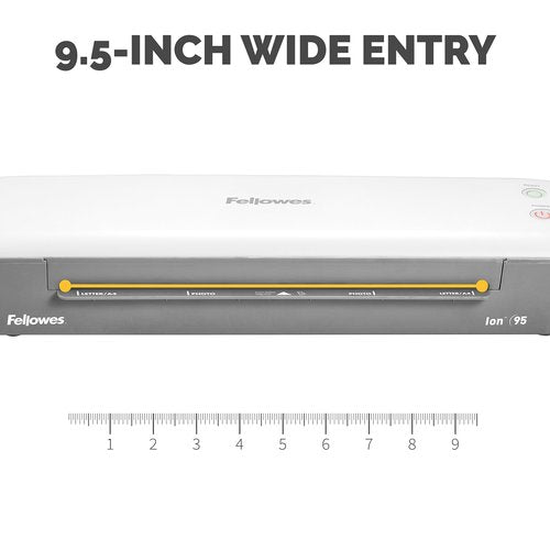 Fellowes Ion 95 Thermal Laminator for Home, School or Office with 15 Pouch Starter Kit, Easy to Use, Quick Warm-Up, Jam-Free (5247201)