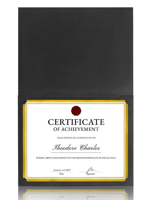 GNL 50 Packs Black Certificate Holders - Diploma Holders, Certificate Covers with Gold Foil Border, for Letter Size 8.5 x 11 Award Certificate Paper and Documents