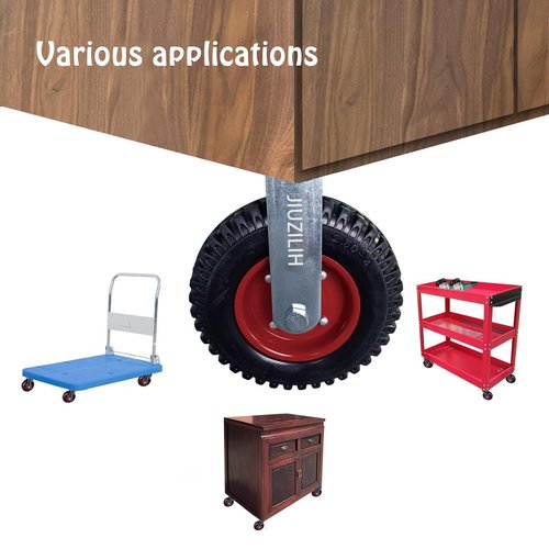 8" Caster Wheels for Carts Heavy Duty Casters Set of 4 (2 Swivel & 2 Fixed) Cart Wheels Large Rubber Castor Wheels Sets 4 with Screws