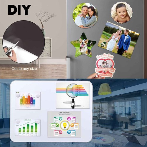 8.5X11 Inches Adhesive Magnet Sheets for Letter Size (Bulk 80 Pieces),Magnetic Sheets with Self-Stick Adhesive for Classroom/School