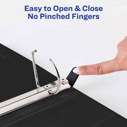 Avery Heavy-Duty View 3 Ring Binder, 2" One Touch Slant Rings, Holds 8.5" x 11" Paper, 4 White Binders (79790)