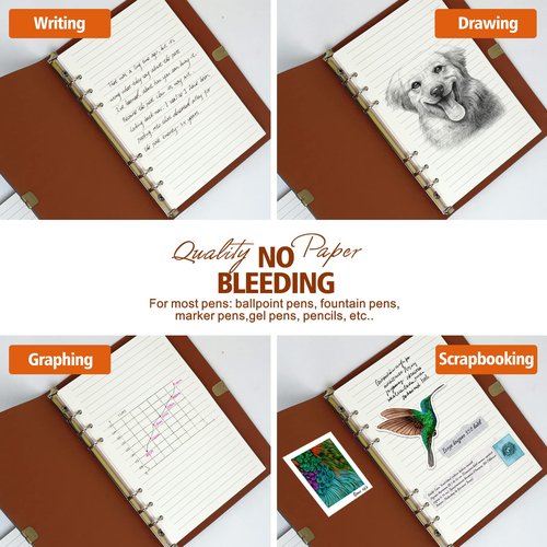 Purture A5 Paper, Planner Inserts for A5 Binder, Lined Paper Refill for Binder Planner Notebook Journal, 140 Sheets/280 Pages