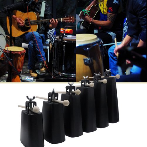 CashBeat 4" Steel Cowbell, 4inch Hand Percussion Instrument with Handle & Stick, Loud Noise Maker for Drum Set, Sporting Events, Concerts & Weddings, Easy to Mount, Clear Tapping Sound