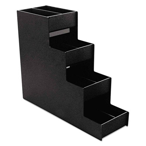 Vertiflex Commercial Grade Narrow Condiment Organizer, 8 Compartments, 6 x 19 x 15.88, Black