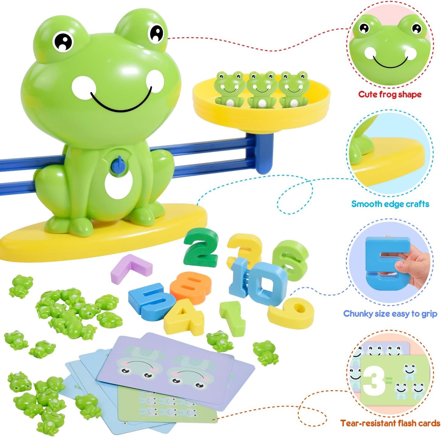 BAKAM Frog Balance Scale Toy - Montessori Math Game for Kids 5-7 | STEM Learning Activity for 3+ Years