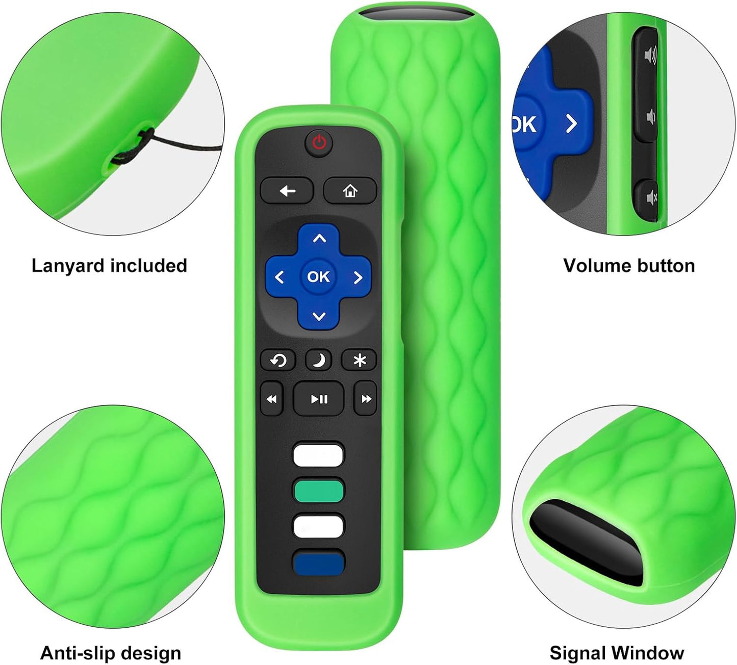 (Pack of 2) Replacement-Remote-Control for Roku-TV,Compatible for TCL Roku/Hisense Roku/Onn Roku/Philips Roku Smart TVs(Not for Roku Stick and Box)