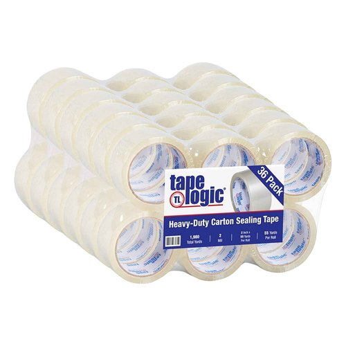 Tape Logic 2" x 55 yds Acrylic Packing Tape 2.0 Mil, Clear (36-Pack) Heavy Duty Packing Tape Rolls for Sealing Boxes at Home, Warehouse, & Office, Supplies for Packaging, Shipping, Moving