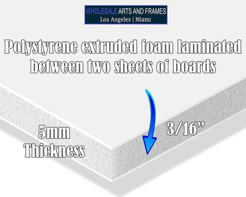 Foam Board 18x24 - 50 Pack Acid-Free Foam Core Boards | Thick 3/16" White Foam Poster Sheets