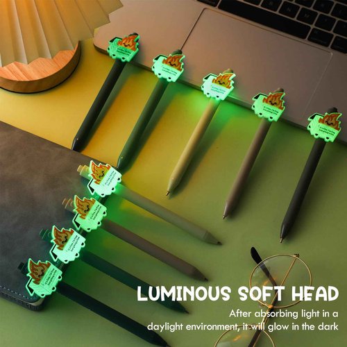 Sayglossy 100 Pcs Dumpster Fire Pen Gifts Funny Luminous Dumpster Fire Ballpoint Pen with Saying Emotional Staff Appreciation Support Gift for Employee Coworkers Boss Student Teacher