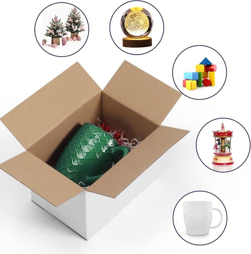 Shipping Boxes - White 40 Pack 7x5x5 Inch Corrugated Cardboard Boxes for Small Business Packaging