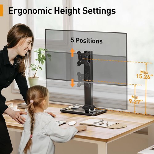 Perlegear Monitor Stand - Adjustable Height for 13-34 Inch Screens | Ergonomic Design
