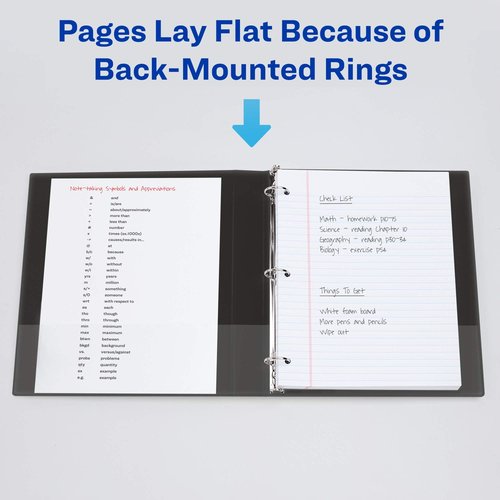 Avery Mini 3 Ring Binder, 5.5" x 8.5", 2" Round Rings, 375-Sheet Capacity, 2.8 Inch Wide Spine, Great for Home, School Supplies, Office, or Organization Needs, 1 Black Binder (27554)