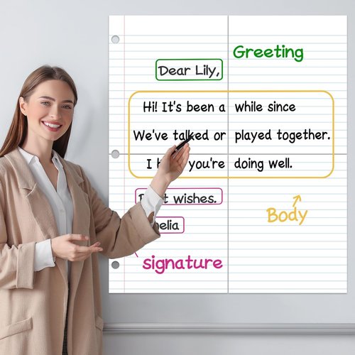 Jumbo Magnetic Dry Erase Notebook Paper 24x28in Magnet Handwriting Lined Paper for Classroom Whiteboard Writing Chart Giant Magnetic Newsprint Handwriting Story Paper Homeschool Teaching Supplies