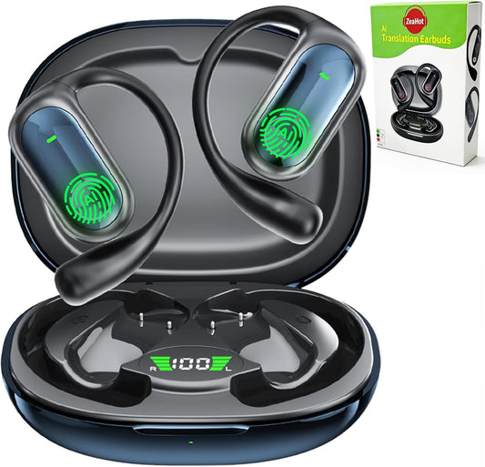 Skiennix AI Translation Earbuds - Real-Time Translation in 144 Languages | 2-Pack Open Ear Wireless for Travel & Business