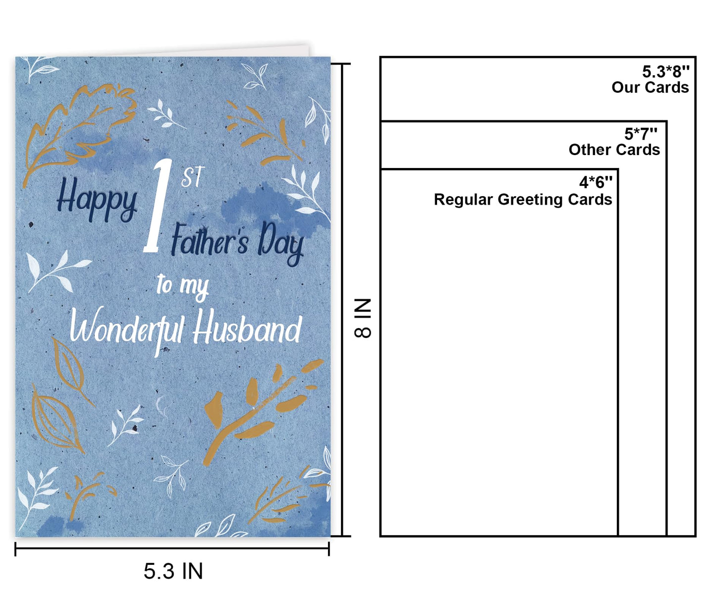 GVMGVM 1st Fathers Day Card for Husband, Romantic First Fathers Day Card for Husband From Wife, Happy 1st Father's Day Cards Gift for Hubby