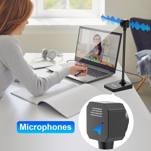 AlKOR USB Document Camera - Manual Focus Webcam with Mic | Foldable Design for Teaching & Distance Learning