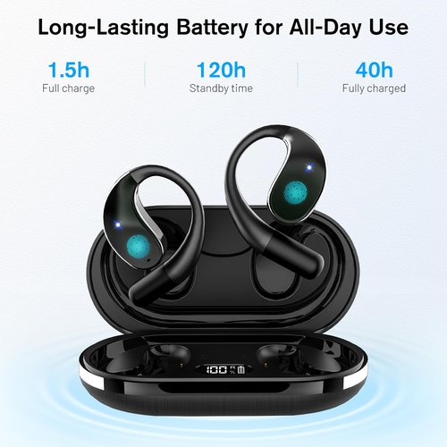 AI Translation Earbuds Real-Time, 3-in-1 Translator Earbuds 144 Languages & Accents, Open Ear Wireless Bluetooth 5.3 Headphones with 4 Modes, No Subscription, for iOS Android Travel Business, Black